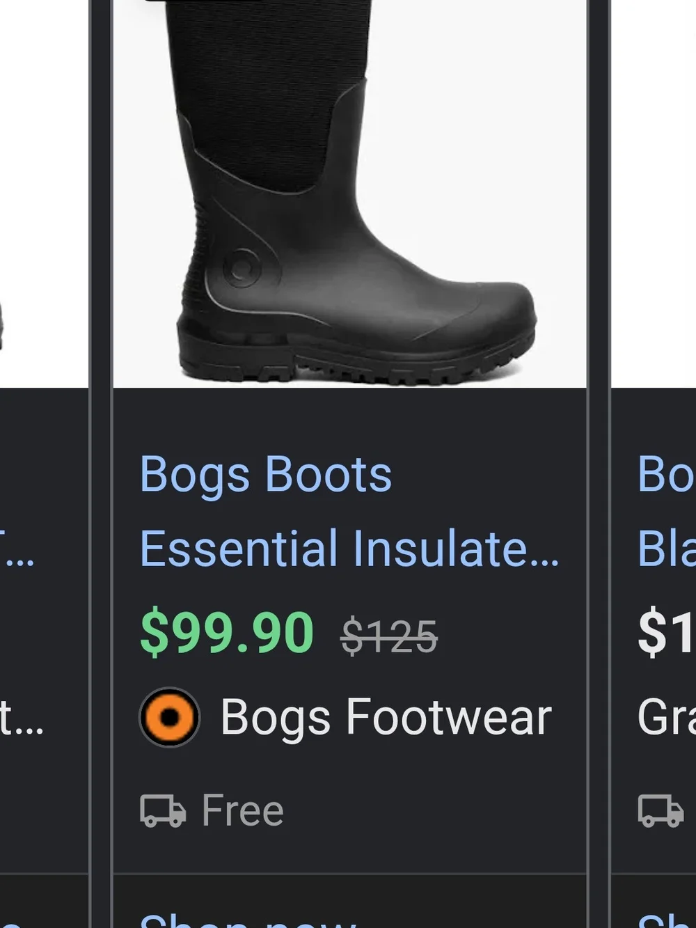 Bogs Men's Black Tall Waterproof Rain & Snow Boots